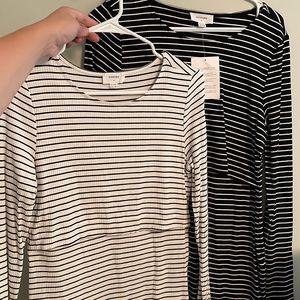 Brand new seraphine nursing tops striped set long sleeve